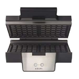 Krups FDK212 Waffle Maker, Black and Stainless Steel  