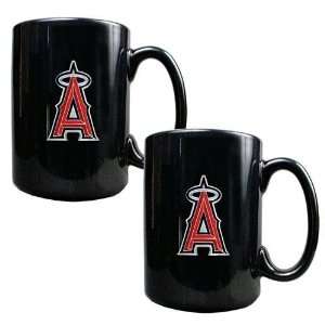  Los Angeles Angels MLB 2pc Black Ceramic Mug Set   Primary 