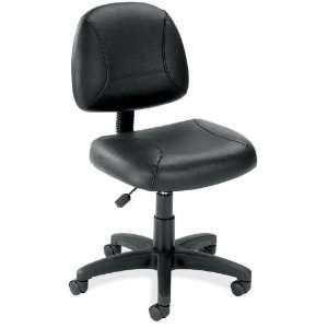  Black Leather Armless Task Chair KKA012