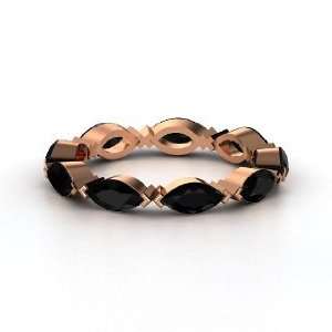    Marquise Eternity Band, 14K Rose Gold Ring with Black Onyx Jewelry