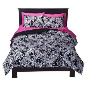 Xhilaration® Damask Comforter Set   Black/White (Twin XL)  