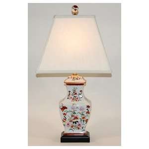  Traditional Rectangular Imari Colored Porcelain Table Lamp 