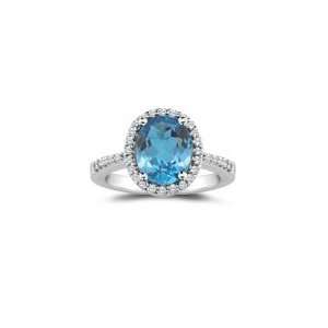   Cts Diamond & 1.33 Cts Swiss Blue Topaz Ring in Platinum 9.0 Jewelry