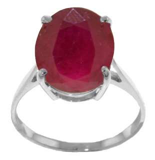   Gold Ring 7.5 ct Natural Red Ruby Oval Cut Solitaire Size 6.5 Sizeable