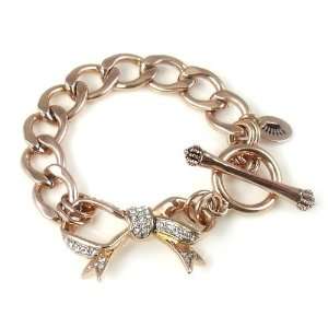    Juicy Couture Jewelry Rose Gold Bow Starter Charm Bracelet Jewelry