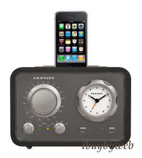 Crosley CR3010A BK iDuet AM FM Alarm Clock Radio iPod  