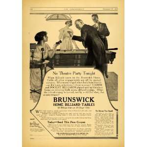 1916 Ad Brunswick Balke Collender Billiard Pool Table   Original Print 