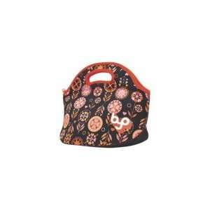 BYO Lunch Bag Hearts Festival Flower Black with Pink and Orange FREE 