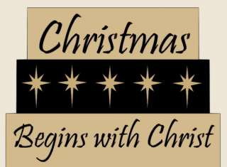  STENCIL~Christmas Begins with Christ~Jesus Manger Nativity Star  
