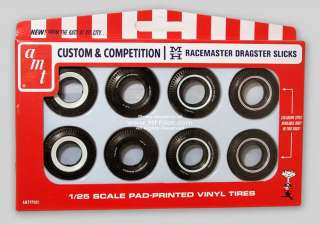 Set (8) RACEMASTER Vintage Dragster Slicks   1/25 AMT Custom Parts 