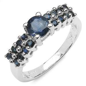  1.00 Carat Genuine Blue Sapphire Sterling Silver Ring 