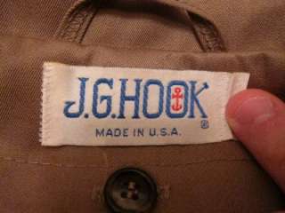 VTG 70s J G Hook Womens USA Union Made Full Length Rain Trench Coat 