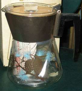 VINTAGE Douglas Flameproof Coffee Pot Percolator NOS 6C  
