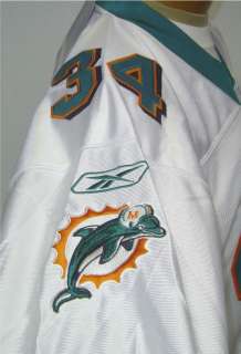   Dolphins Ricky Williams # 34 White Throwback Stitched Jersey  