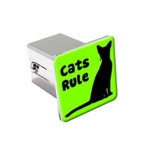 Cats Rule   Chrome 2 Tow Trailer Hitch Cover Plug