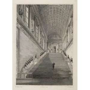  1831 Staircase Escalier Chambre Pairs Paris Engraving 