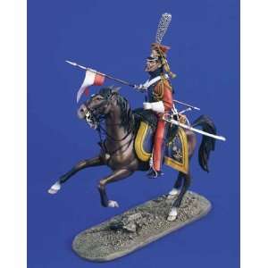   120mm Red Lancer Mounted on Charging Horse w/Base 