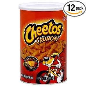 Frito Lay Cheetos Crunchy, 4.25 Ounce Canisters (Pack of 12)  