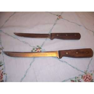  Set of 2 Old Chicago Cutlery Knives 8 Slicing and 6 Boning Knife 