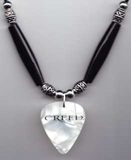 Creed White Guitar Pick Necklace   Mark Tremonti   2010  