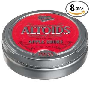 Altoids Curiously Strong Apple Sours Candy, 1.76 Ounce Tins (Pack of 8 