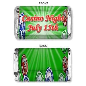  Poker Chip Personalized Mini Candy Bar Wrapper   Qty 75 