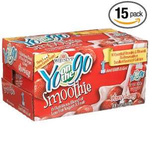 Yo On The Go Strawberry Yogurt Smoothie, 8 Ounce Bottles (Pack of 15 