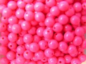 Big Eye Custom Lures Hot Pink Beads 6mm 100 pack  