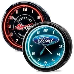  Neon Clocks, Logo Chevy Racing Automotive