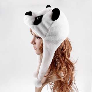 Cartoon Animal Panda Cute Fluffy Plush Hat Cap H1411W  