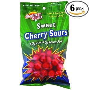 Energy Club, Sweet Cherry Sours, 8 Ounce Bags (Pack of 6)  
