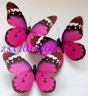 6pc hot pink Butterfly for Wedding/Home Decoration8cm  