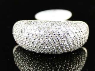   WHITE GOLD DIAMOND WEDDING 8 MM PAVE ROUND BAND DOME RING 1 CT  