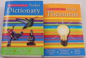Scholastic Pocket DICTIONARY & THESAURUS Set 2005 PB New  