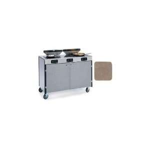   Mobile Cooking Cart w/ 3 Infrared Stove, Beige Suede