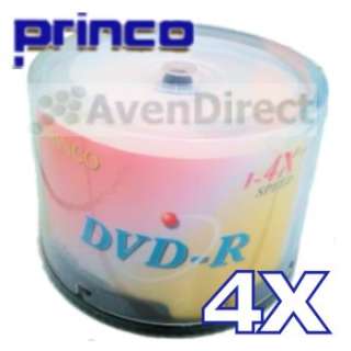 50 New Princo 4X White Lacquer 4.7GB DVD R Ship Same Biz day if paid 