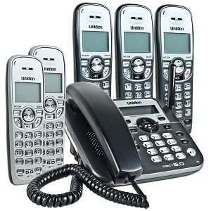 Uniden DECT1588 5 DECT 6.0 Corded/Cordless Combo Phone with 5 Handsets 