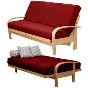   Piece Futon Cover RED/BRICK Colored With 2 Pillows 