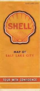 1940 SHELL OIL Road Map SALT LAKE CITY Utah Route 40  