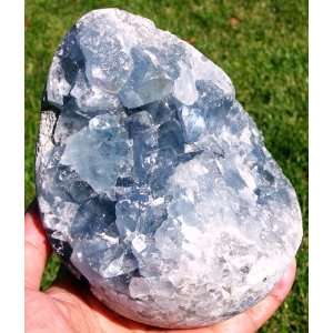  Huge Sky Blue Celestite Crystal Druzy Geode Egg Specimen 