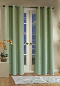 WEATHERMATE Grommet Top 80x84 Pair color Sage Insulated Curtain