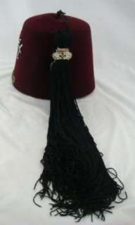 Vintage Shriners Drum Corp Masonic Moslah Fez Hat  