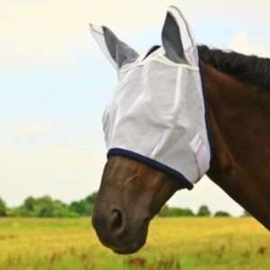  Weaver Fly Mask with Ears Large White/Navy