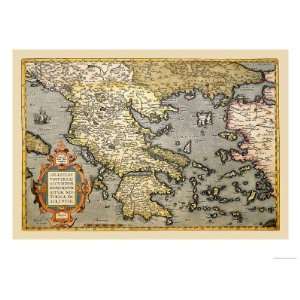   Greece Giclee Poster Print by Abraham Ortelius, 24x32