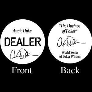  ANNIE DUKE Professional Collectors Dealer Button Sports 