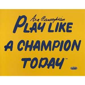  NCAA Ara Parseghian Play Like A Champion Today Autographed 