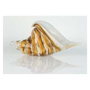  Ocean Rock Handblown Art Glass Shell Sculpture X1321 
