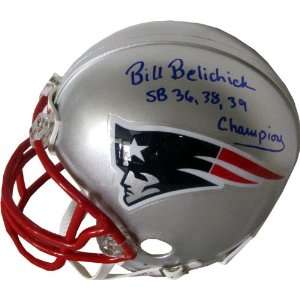 Bill Belichick SB 36,38, 39 Champs Autographed New England Patriots 