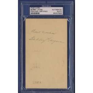  Bobby Layne Auto/Signed 3x5 1948 GPC Postcard PSA/DNA 