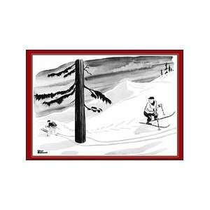  Charles Addams Christmas Cards   Downhill Skier Office 